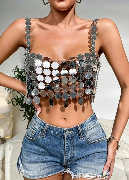 Damlinne med paljettdetaljer och cut-out design 3