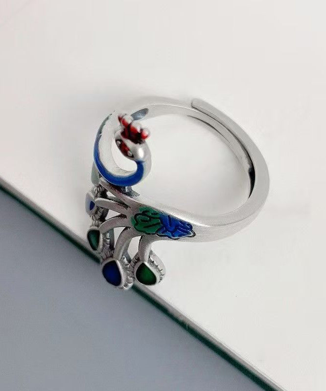 Damring Cloisonné med Påfågelmotiv Kinesisk Design 3