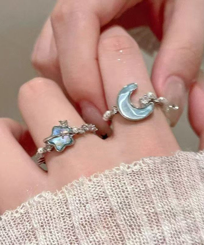 Damring Set Måne och Stjärna Tvådelad Design 3