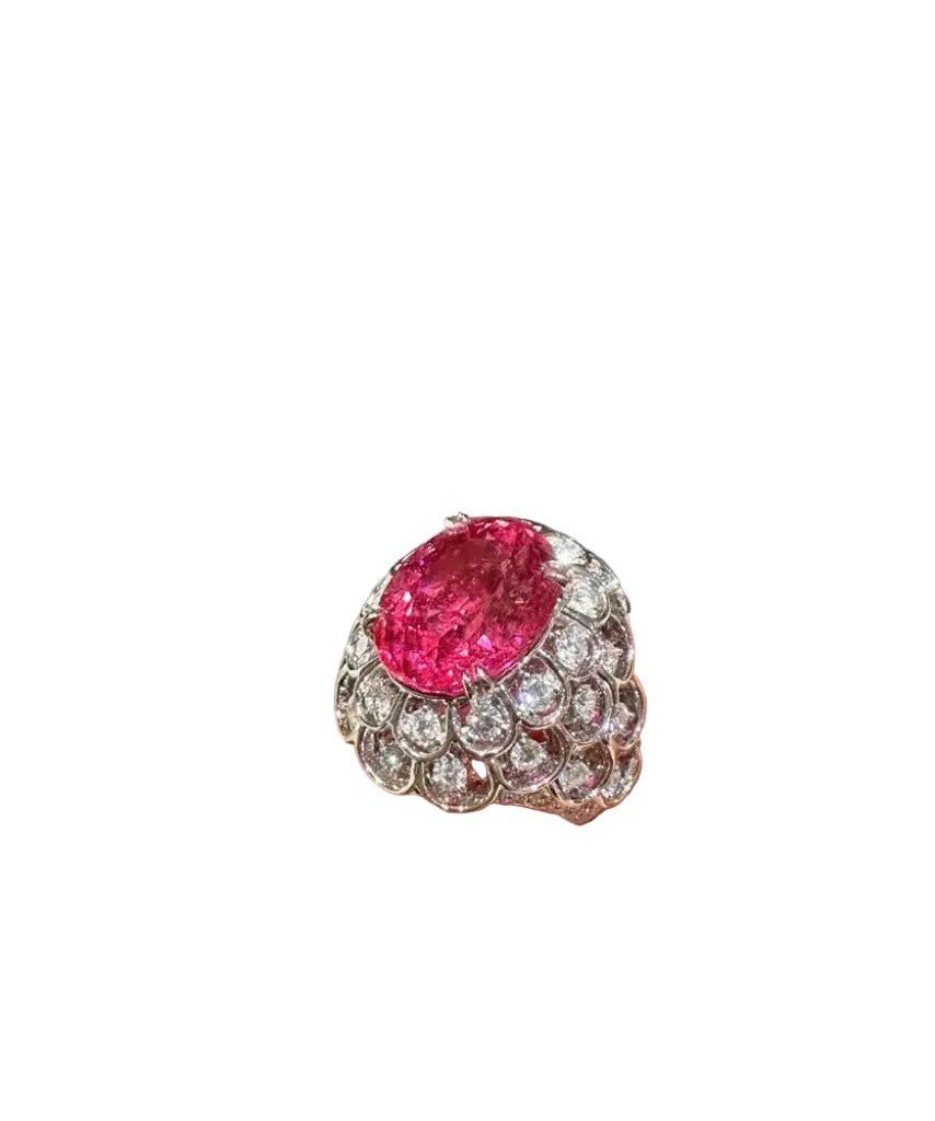 Damring med Zircon och Rosedesign 0