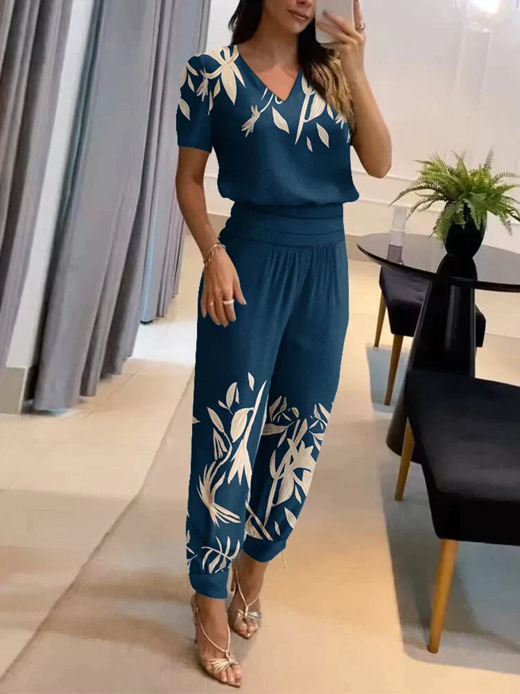 Damset Modern Stil med Matchande Topp och Byxor 5