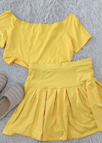 Damset med T-shirt och shorts i patchworkstil 3