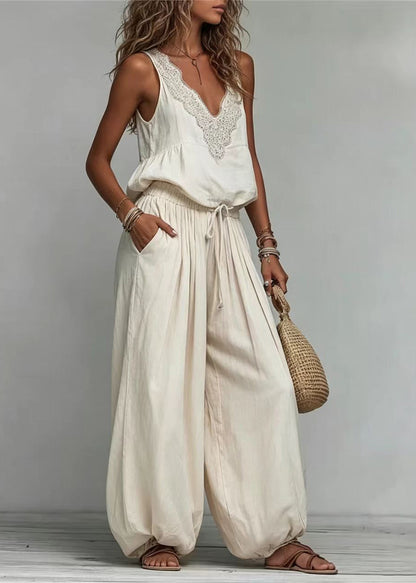 Damset med V-hals och Dragsko Boho-Stil 3