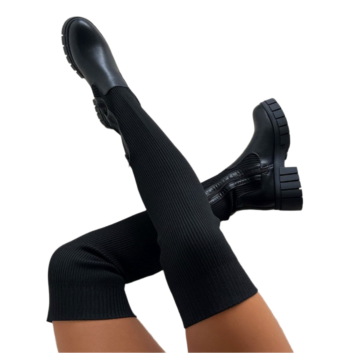 Damskor Stretch Laarzen Elegant Design i Flexibelt Material 0