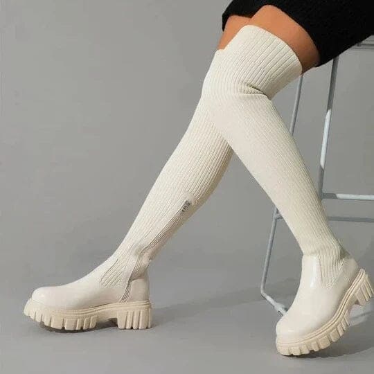 Damskor Stretch Laarzen Elegant Design i Flexibelt Material 4