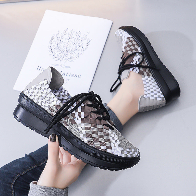 Damsneakers med Flätad Design och Komfort 0
