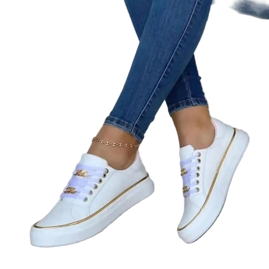 Damsneakers med Guldaccent 0