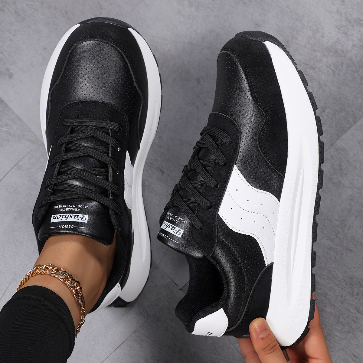 Damsneakers med andningsbar design och stiliga detaljer 6