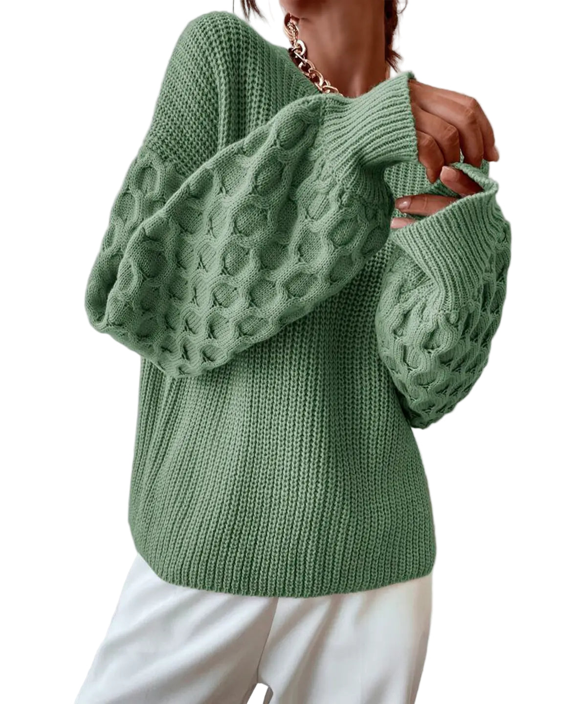 Damstickad Tröja för Hösten 4