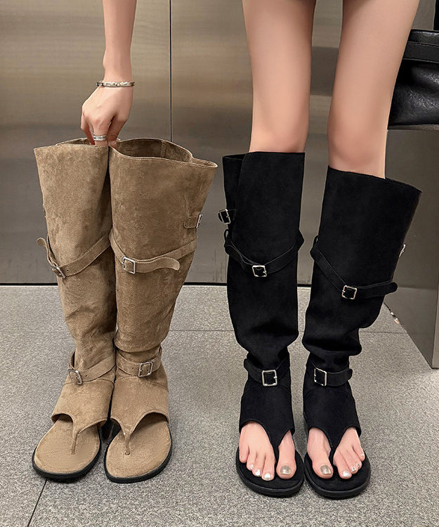 Damstövlar med kilklack och peep toe design 3