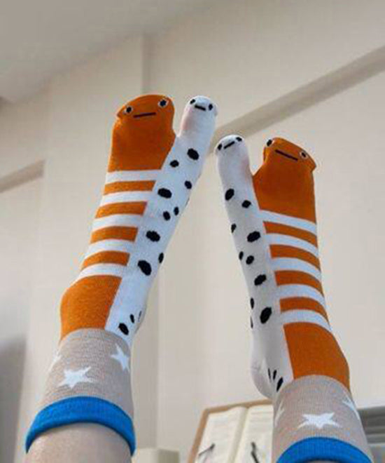 Damstrumpor Jacquard Delad Tå Mid Calf 1