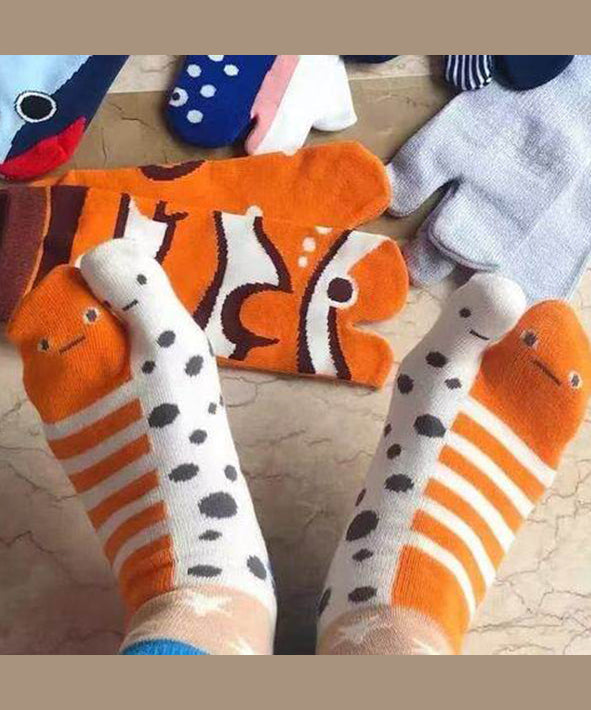 Damstrumpor Jacquard Delad Tå Mid Calf 2