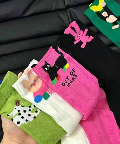 Damstrumpor Mid-Calf Tecknad Design för Vardagsbruk 0