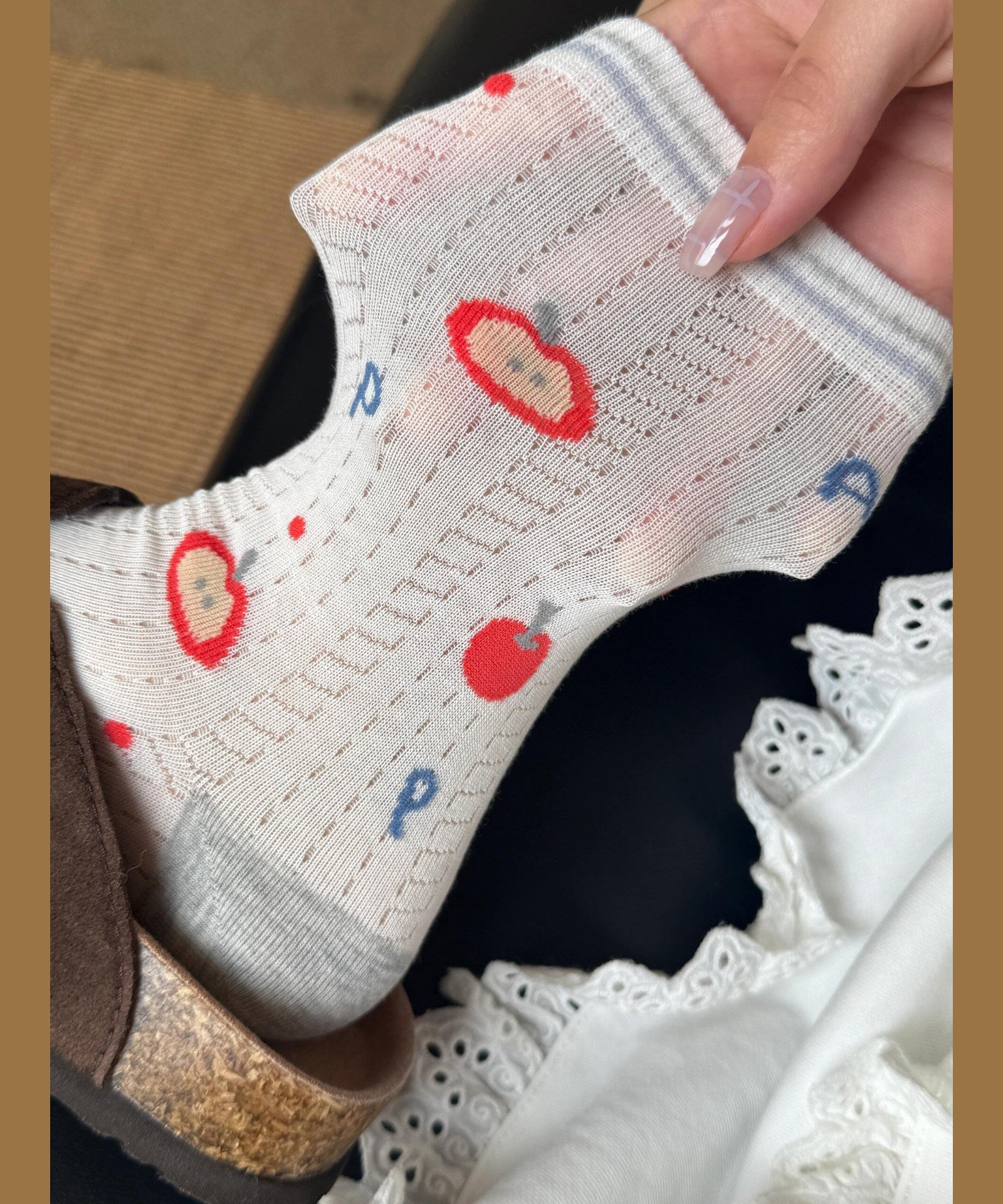Damstrumpor Mid Calf Jacquard Stilren 3
