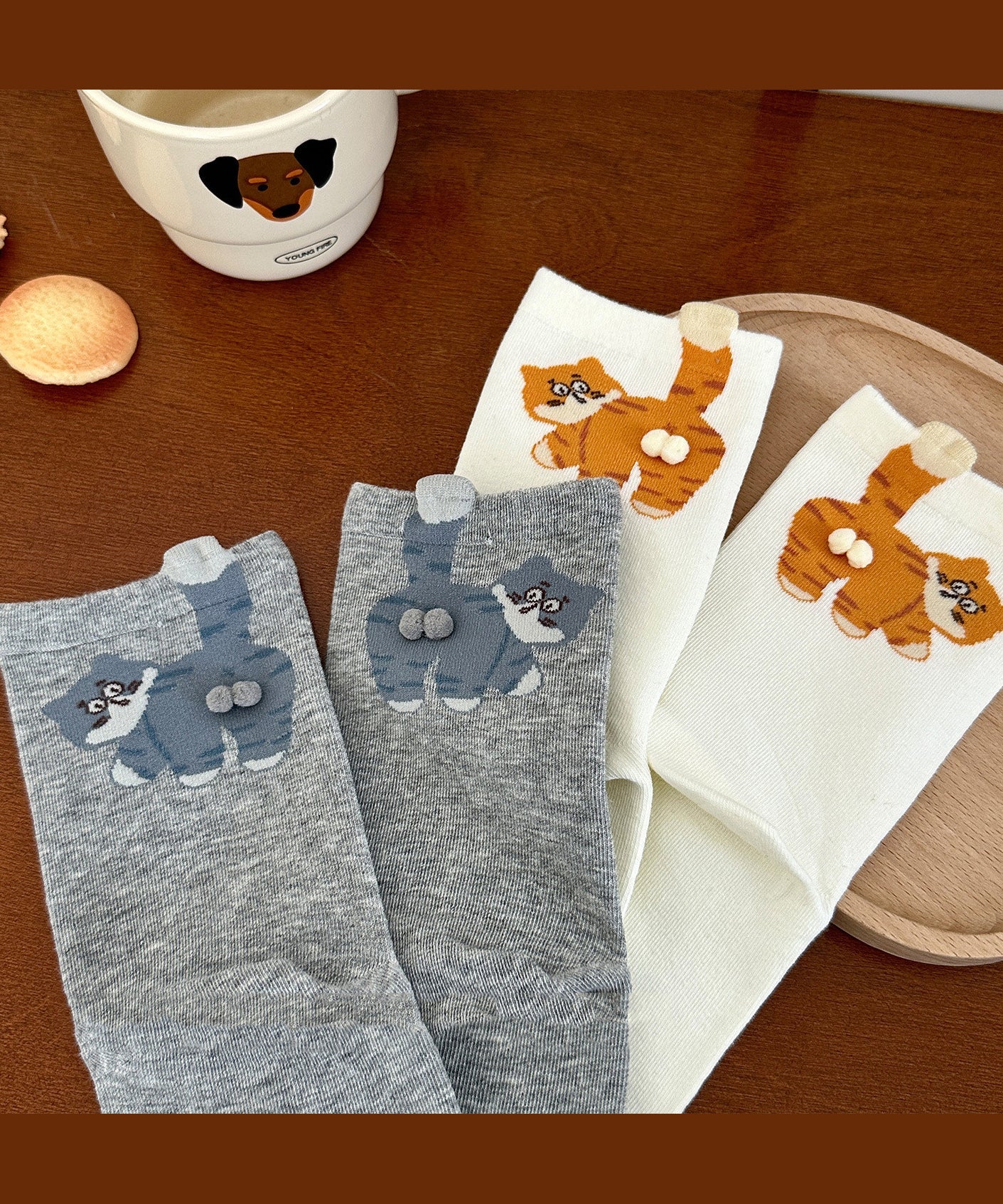 Damstrumpor Midjeförsedda med Japansk Kattdesign 3