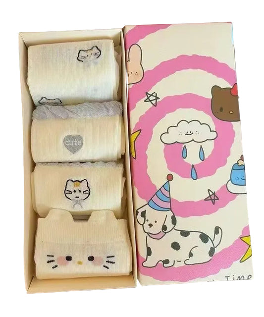 Damstrumpor med japanskt kattmotiv jacquardstil 0