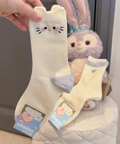 Damstrumpor med japanskt kattmotiv jacquardstil 4