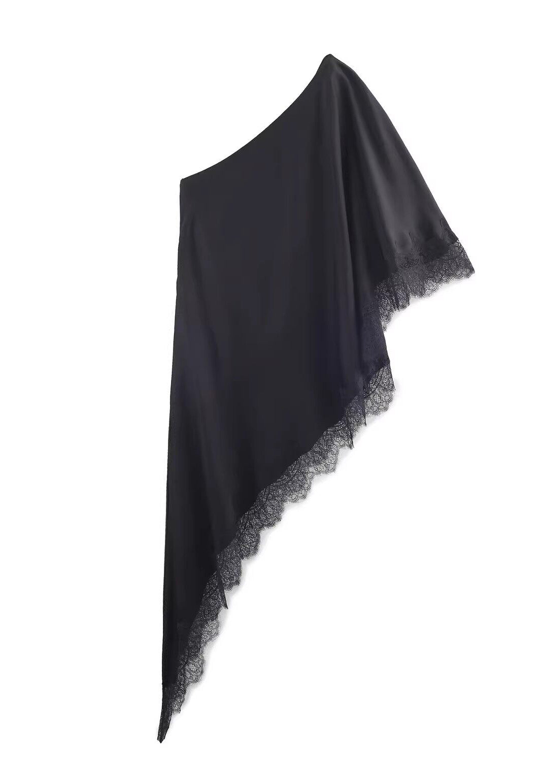 Damtop Cold Shoulder med Spetsdetaljer och Patchwork 1