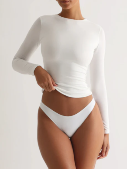 Damtop Långa Ärmar Rund Hals Modal 5