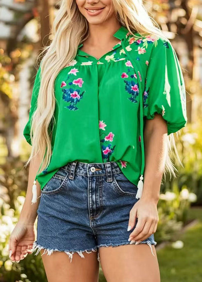 Damtopp V-ringad med Tofsdetaljer Boho-stil 2