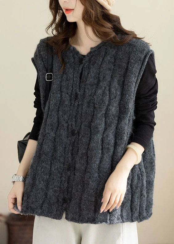 Damtröja Kabelstickad Plus Size Vintermodell 3