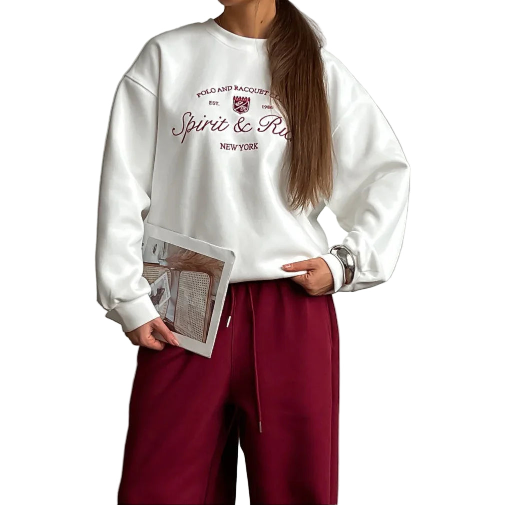 Damtröja Överdimensionerad Rund Hals 0