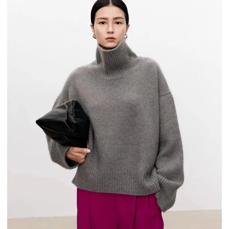 Damtröja Turtleneck Klassisk Stil 2