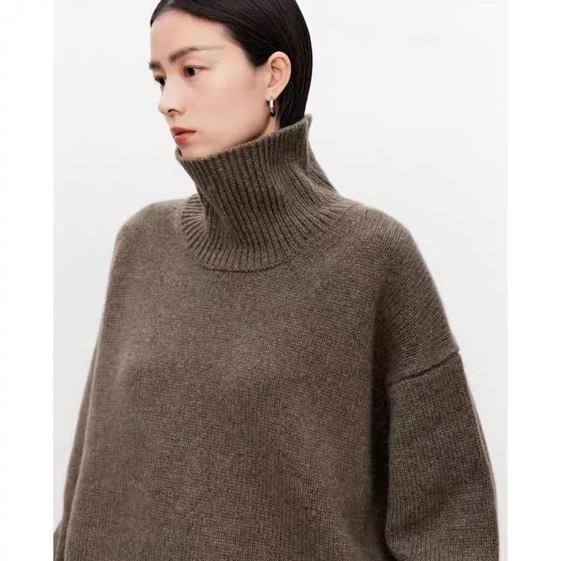Damtröja Turtleneck Klassisk Stil 4
