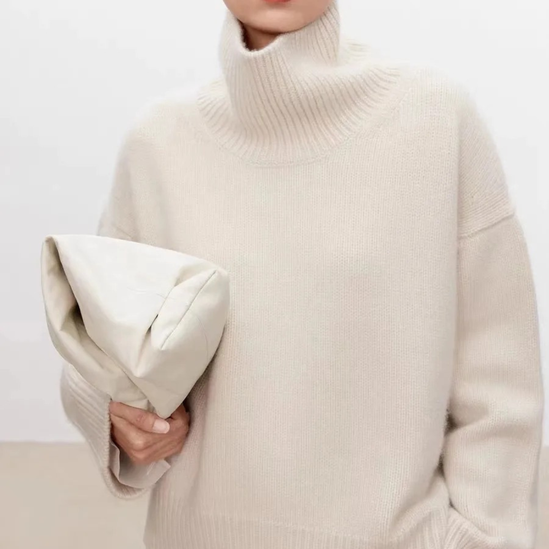 Damtröja Turtleneck Klassisk Stil 6