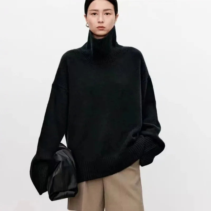 Damtröja Turtleneck Klassisk Stil 8