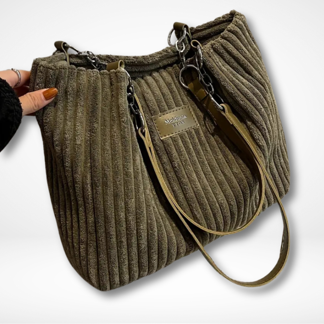 Damväska Corduroy Minimalistisk Design Rymlig 1