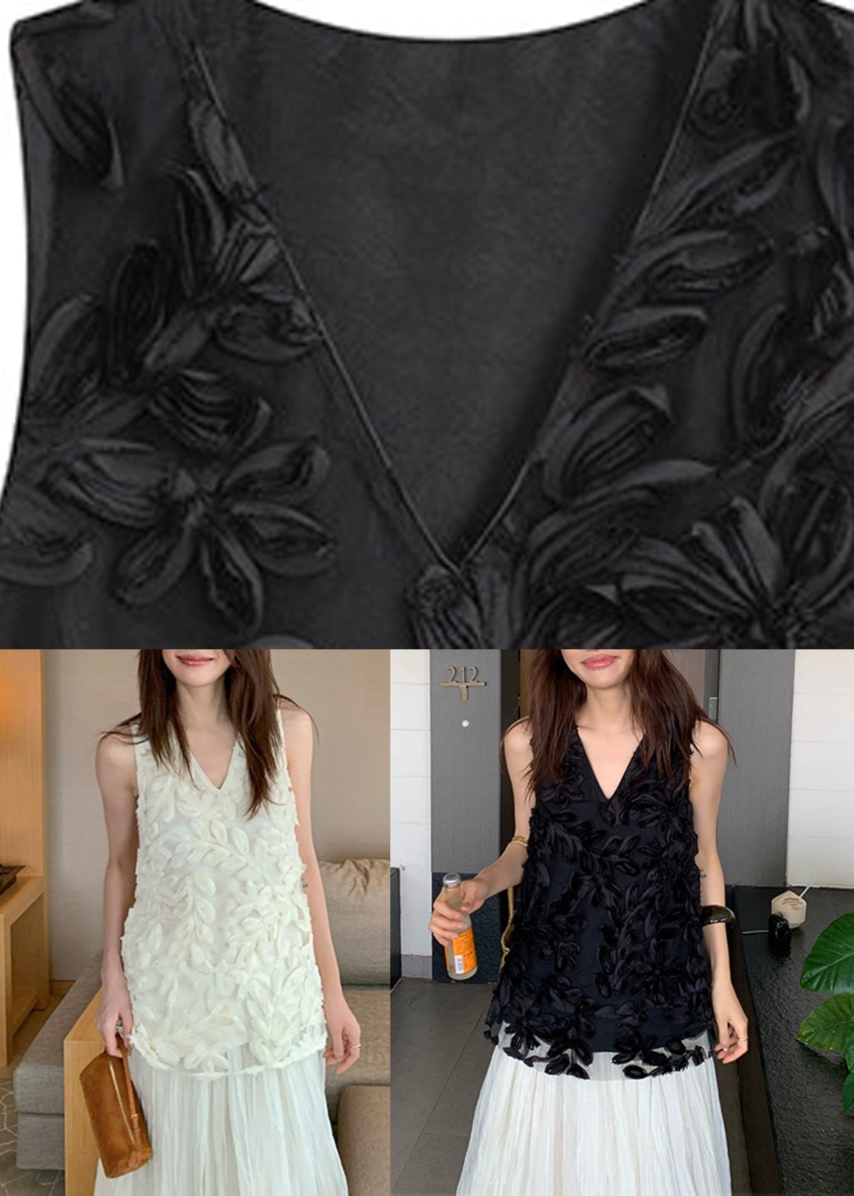 Damväst Tyll V-ringad Ärmlös Modern Stil 4