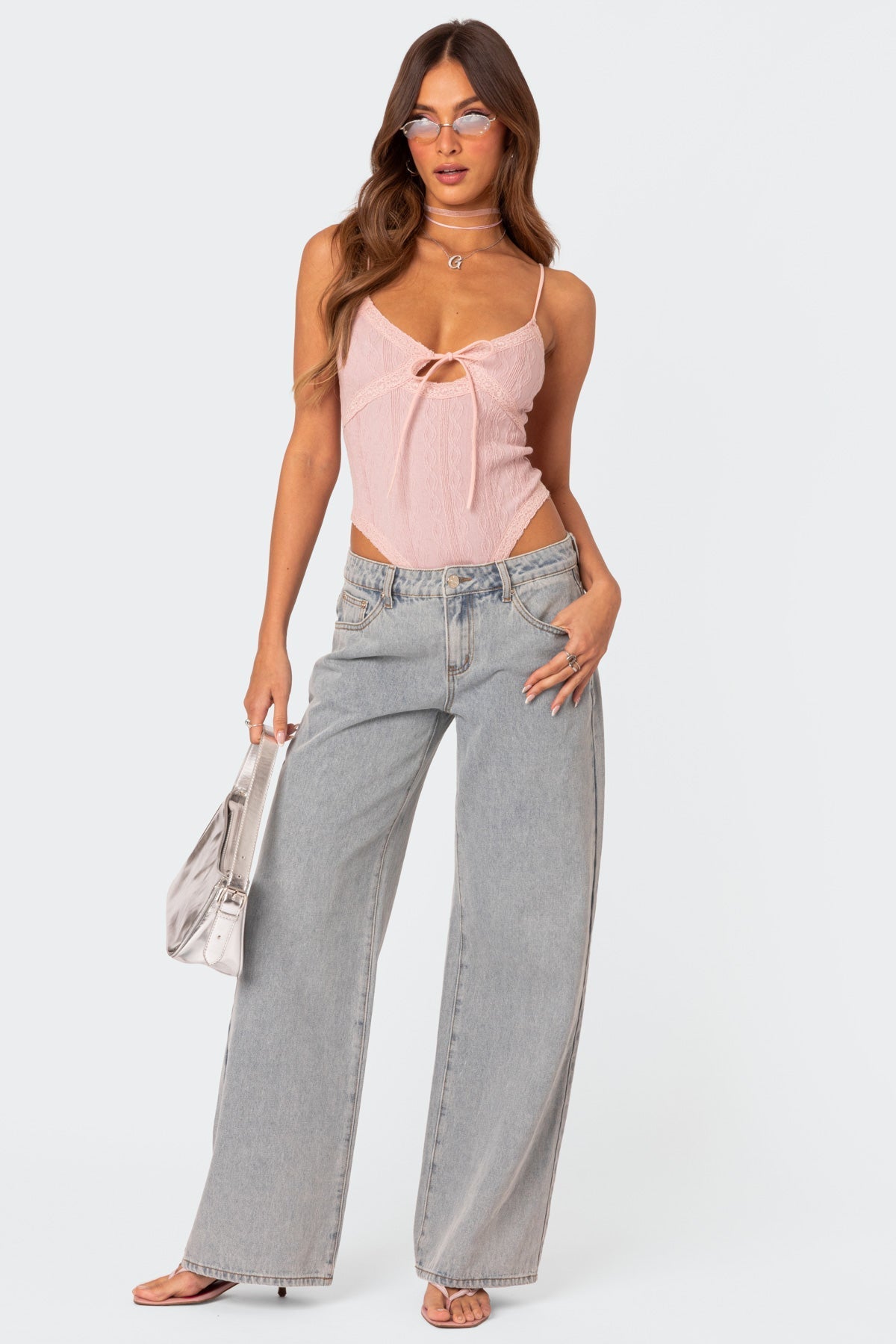 Dam Flared Jeans Blå Stilren Åndbar Stretch Denim-4