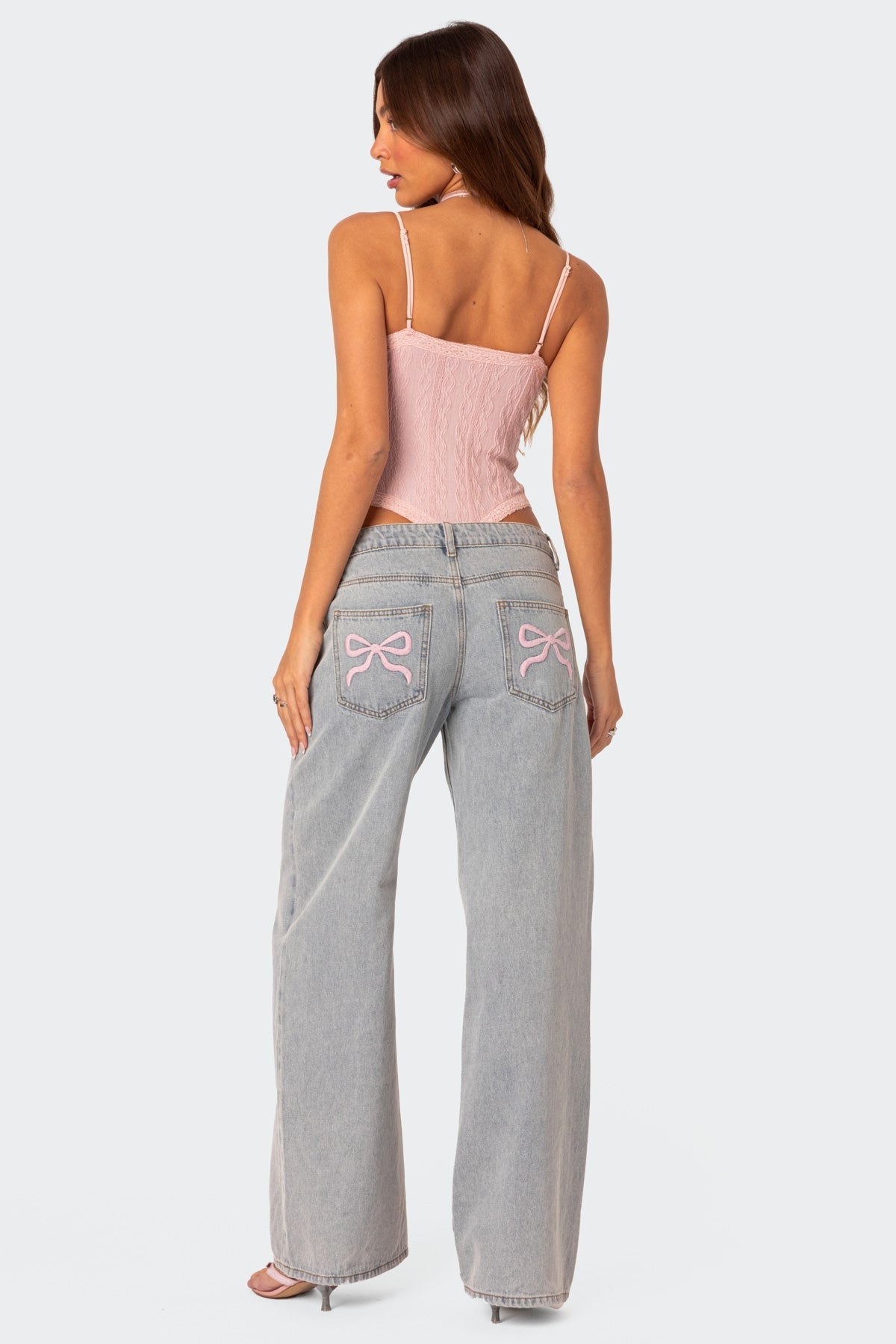 Variant image for Dam Flared Jeans Blå Stilren Åndbar Stretch Denim-1