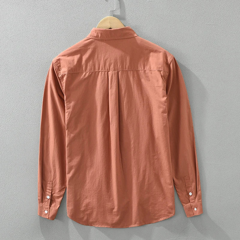 Herrskjorta Tidlös Bomull Skjorta för Avslappnade och Formella Tillfällen 3