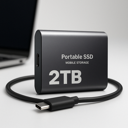 Extern SSD 2TB Snabb lagring USB-C Bärbar enhet