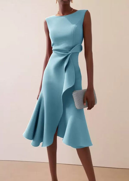 Fina Dam Klänningar Asymmetrisk Ärmlös Modern Stil 1