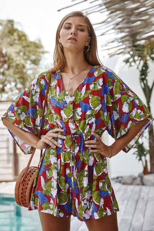 Variant image for Dam Jumpsuit Blommönster Lätt Polyester Elegant-1