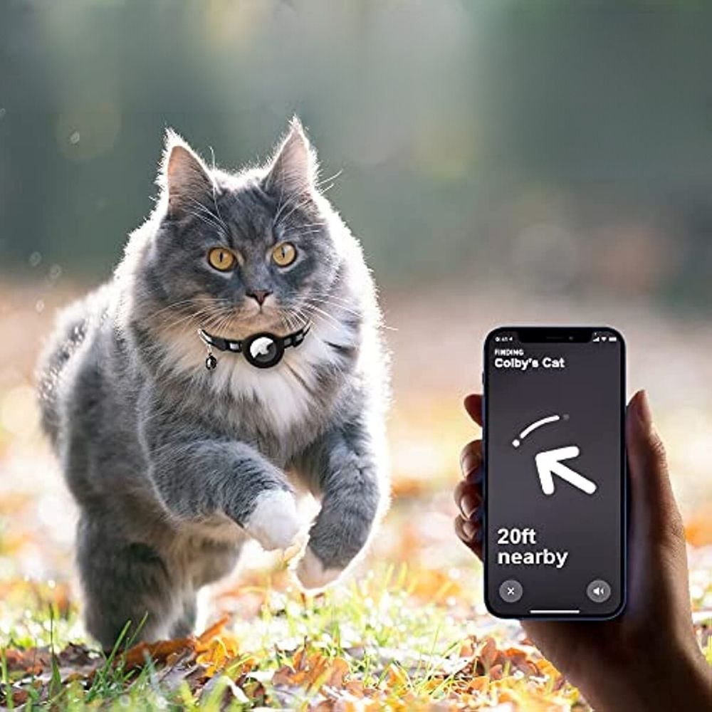 GPS-halsband för katt med reflekterande design 1