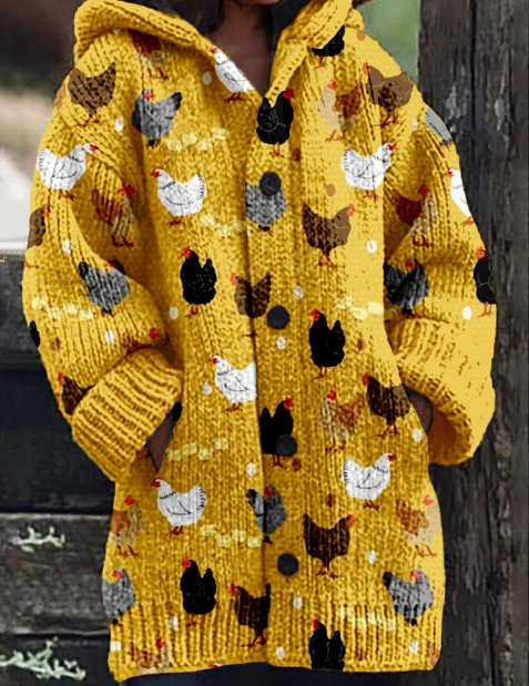 Variant image for Kvinnors Kardigan med Unik Grafik Mjuk Material-9