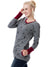 Gravid Sweatshirt Blommönster med Dragkedja för Kvinnor 2