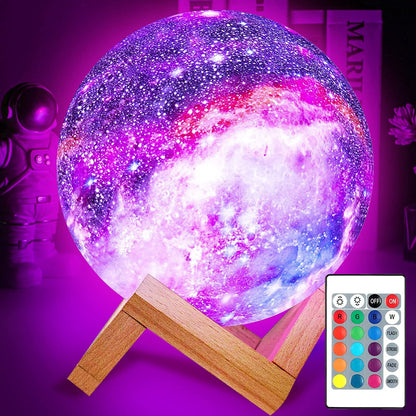 Multicolor 3D Månlampa