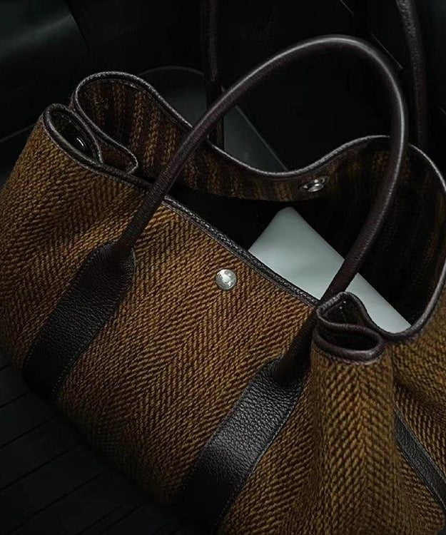 Handväska med stor kapacitet i chokladfärg 2