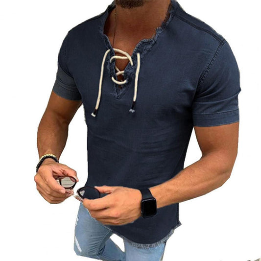 T-shirt med snörning för män