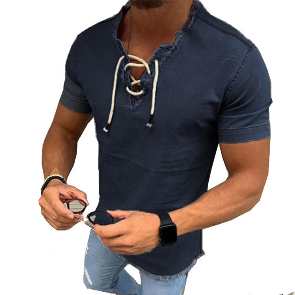 T-shirt med snörning för män