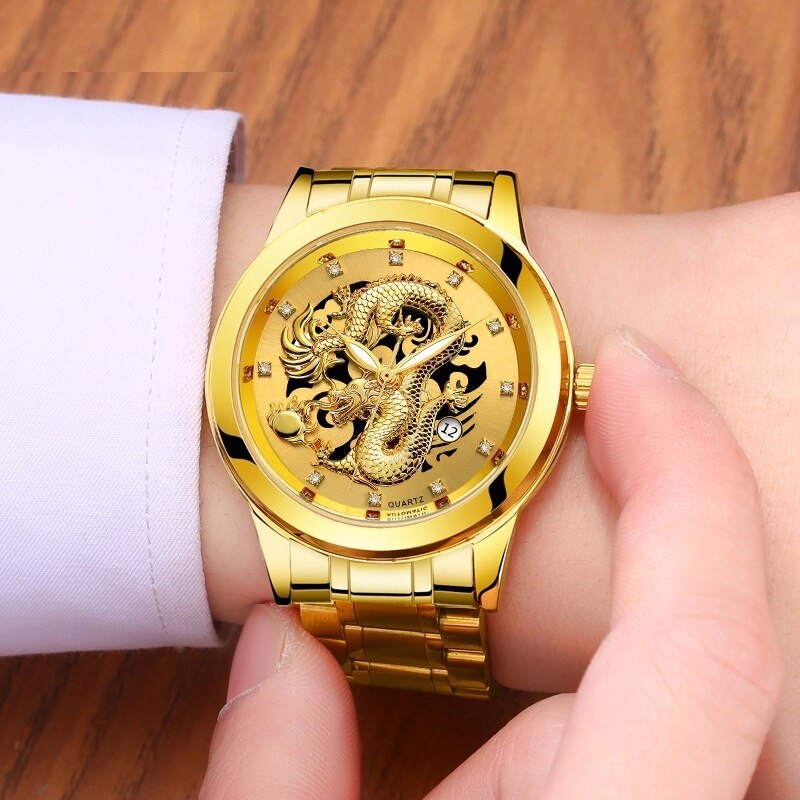 Ultratunn Golden Dragon Klocka