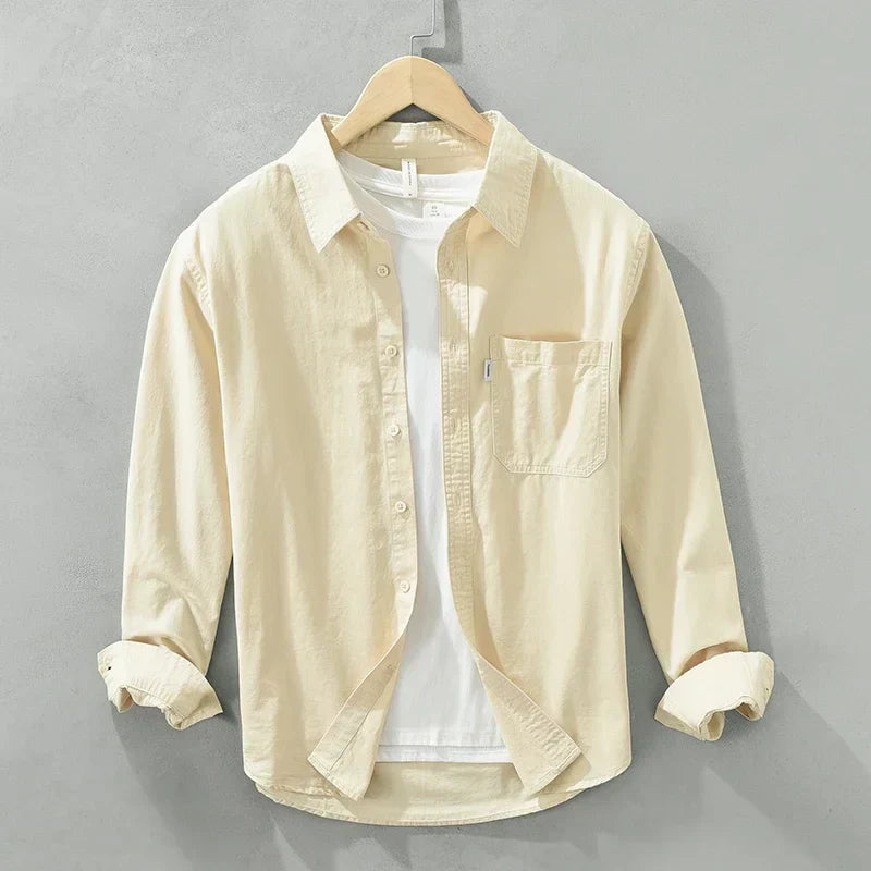 Mäns Bomullsskjorta Elegant Stil 1