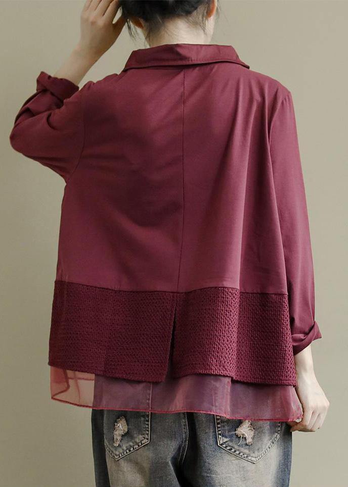 Herr Baggy Skjorta i Patchwork Stil 3