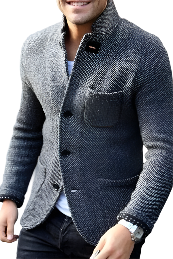 Herr Blazer Modern Knapp Duvjacka Avslappnad Stil 0