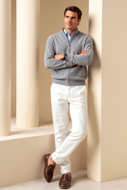 Herr Cardigan Slim-Fit Stilren 4